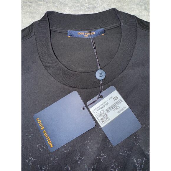 Louis Vuitton Monogram Gradient Black White Logo Short Sleeve T-Shirt Medium M - Picture 8 of 16
